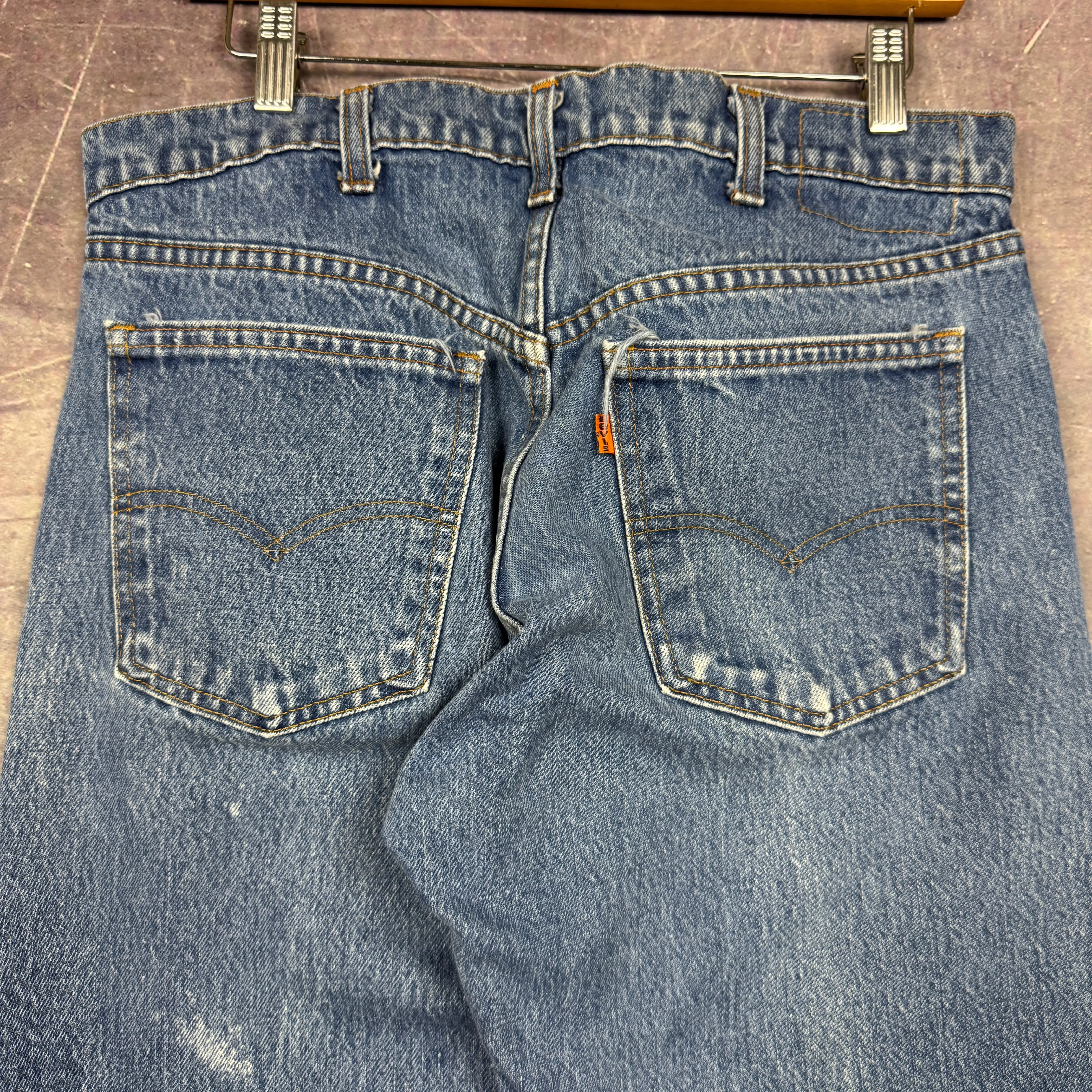 80s Medium Wash Orange Tab Levi's 505 Denim Jeans 32x28 0707