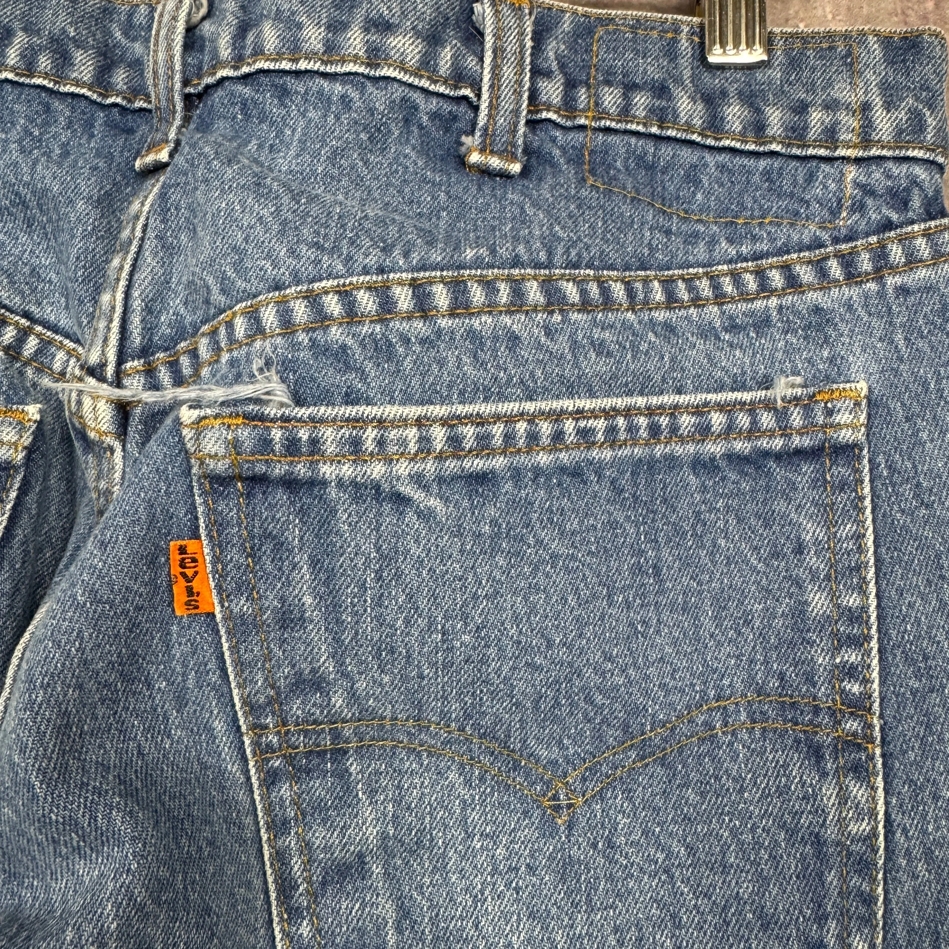 80s Medium Wash Orange Tab Levi's 505 Denim Jeans 32x28 0707