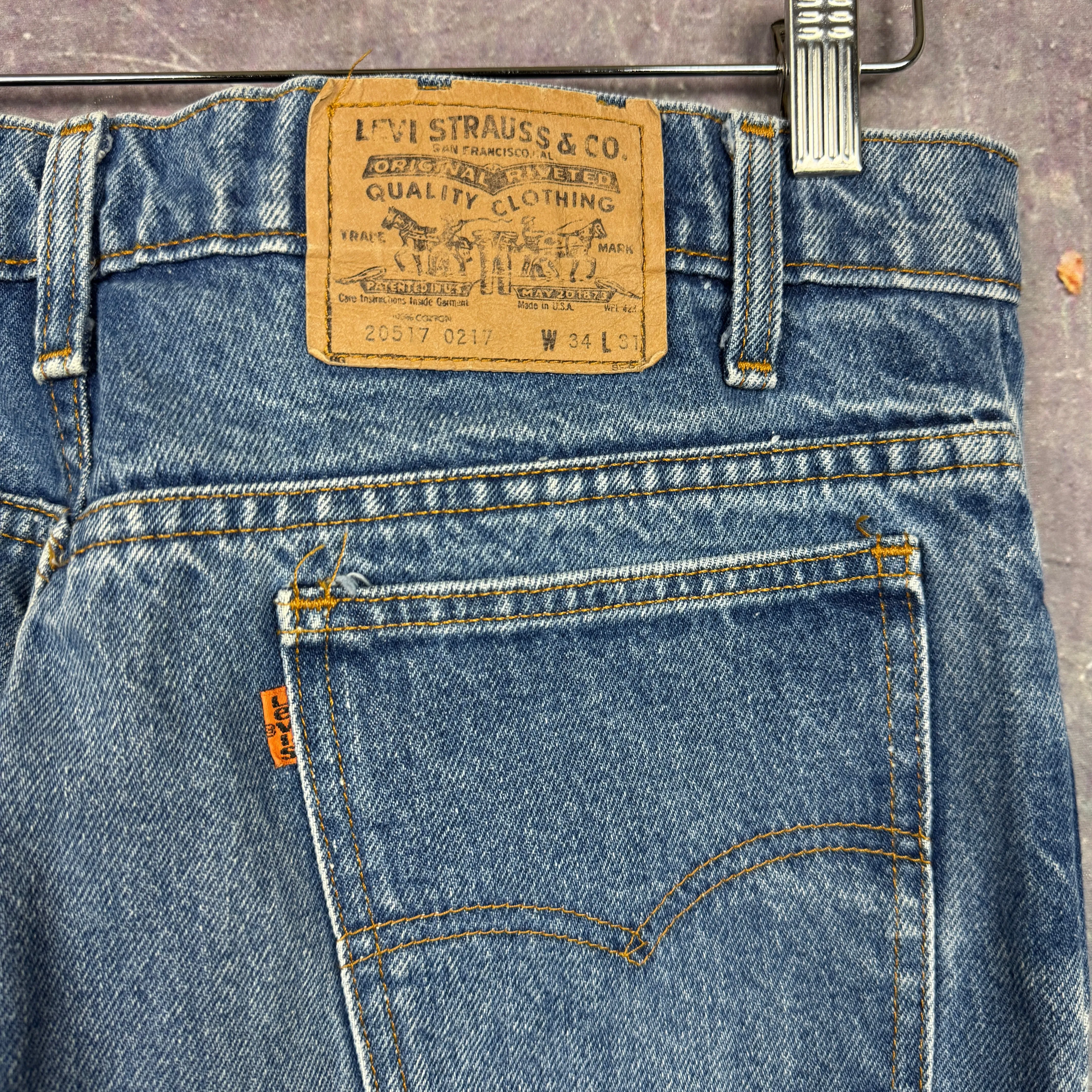 80s Medium Wash Orange Tab Levi's 517 Denim Jeans 31x27 0761