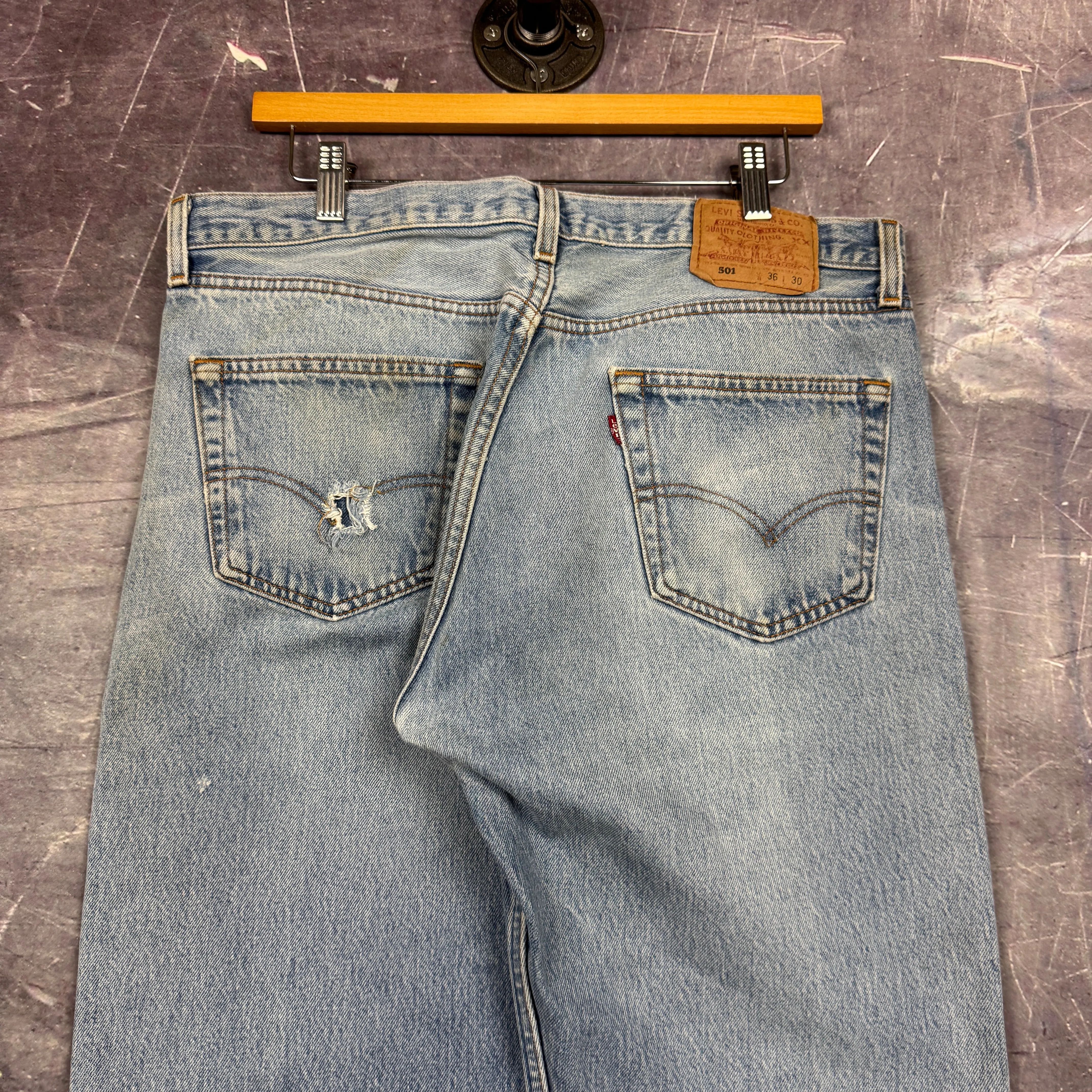 90s Light Wash Levi's 501 Denim Jeans 34x29.5 0771