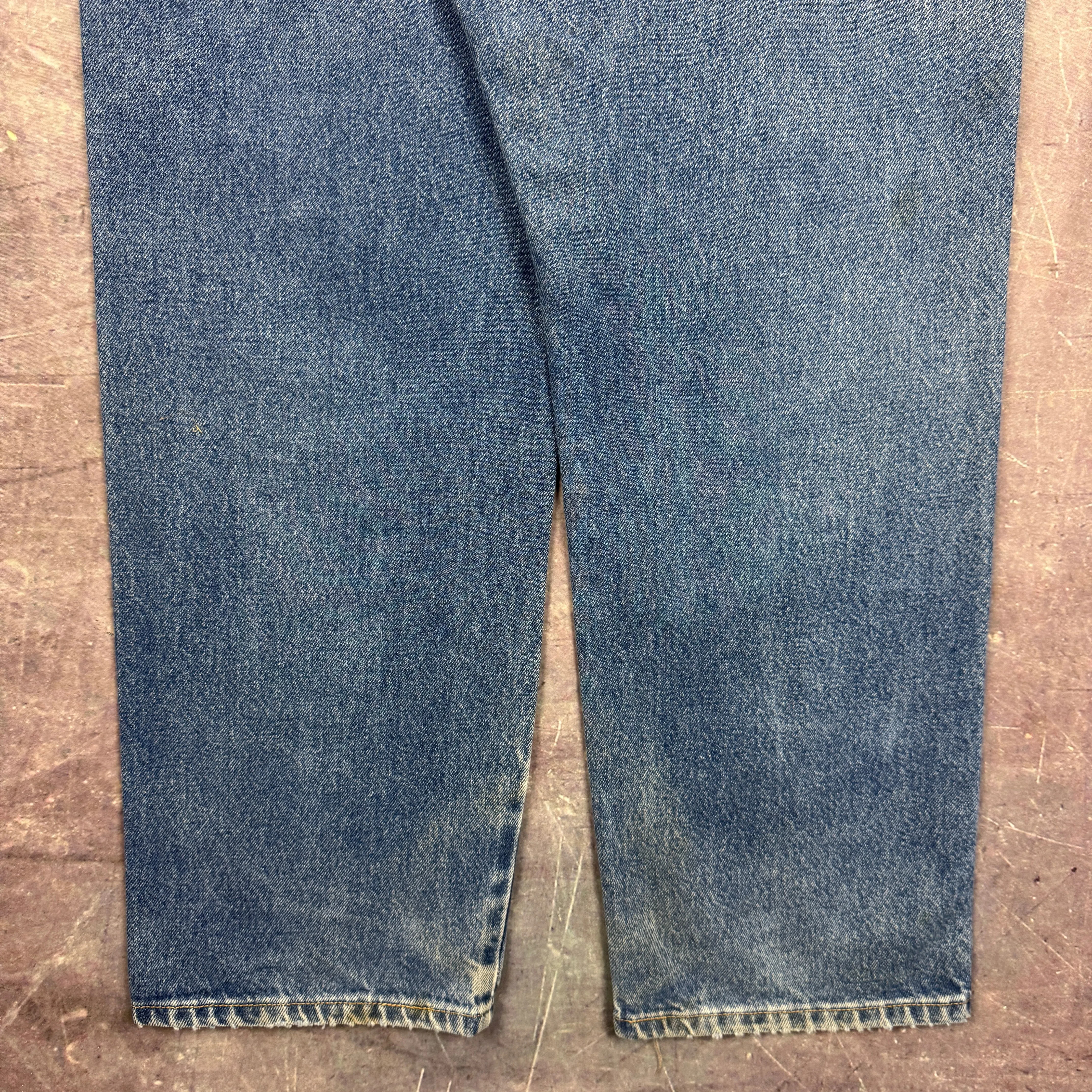 90s Light Wash Wrangler Riggs Denim Carpenter Work Jeans 32x29 2180
