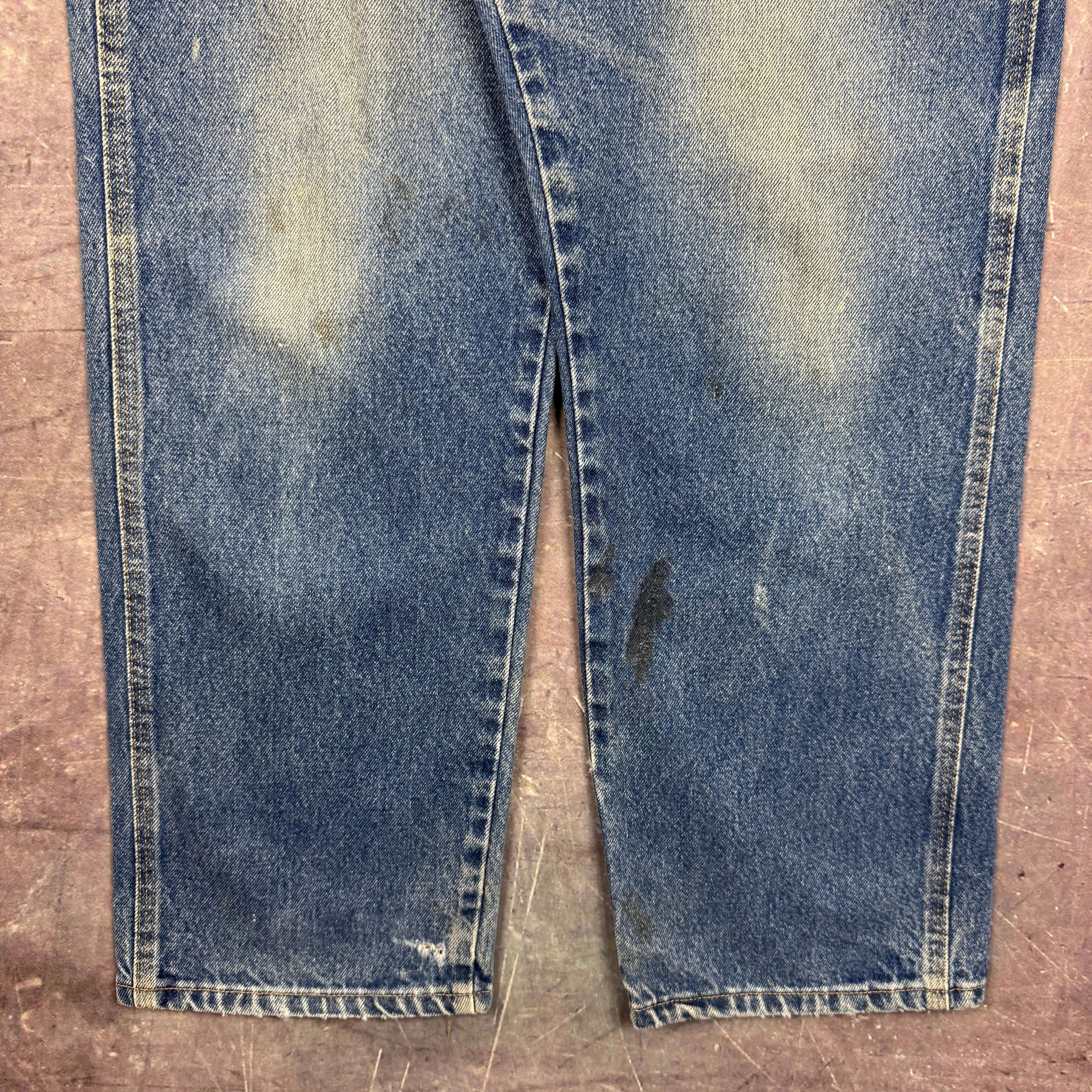 90s Light Wash Wrangler Riggs Denim Carpenter Work Jeans 32x29 2180