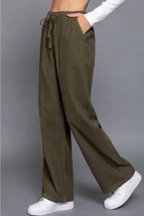 Active Basic - Elastic Waist Ribbed Pants