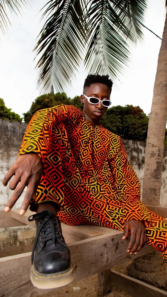 African Pants In Electric Orange