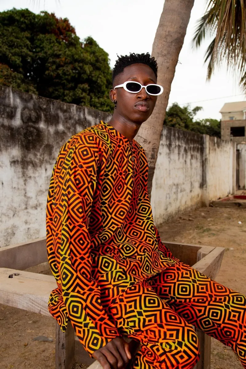 African Pants In Electric Orange