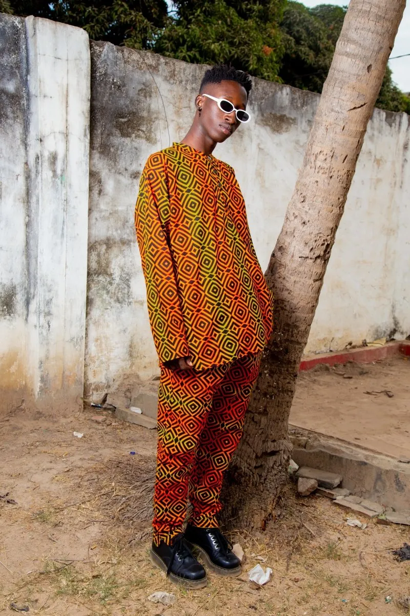 African Pants In Electric Orange