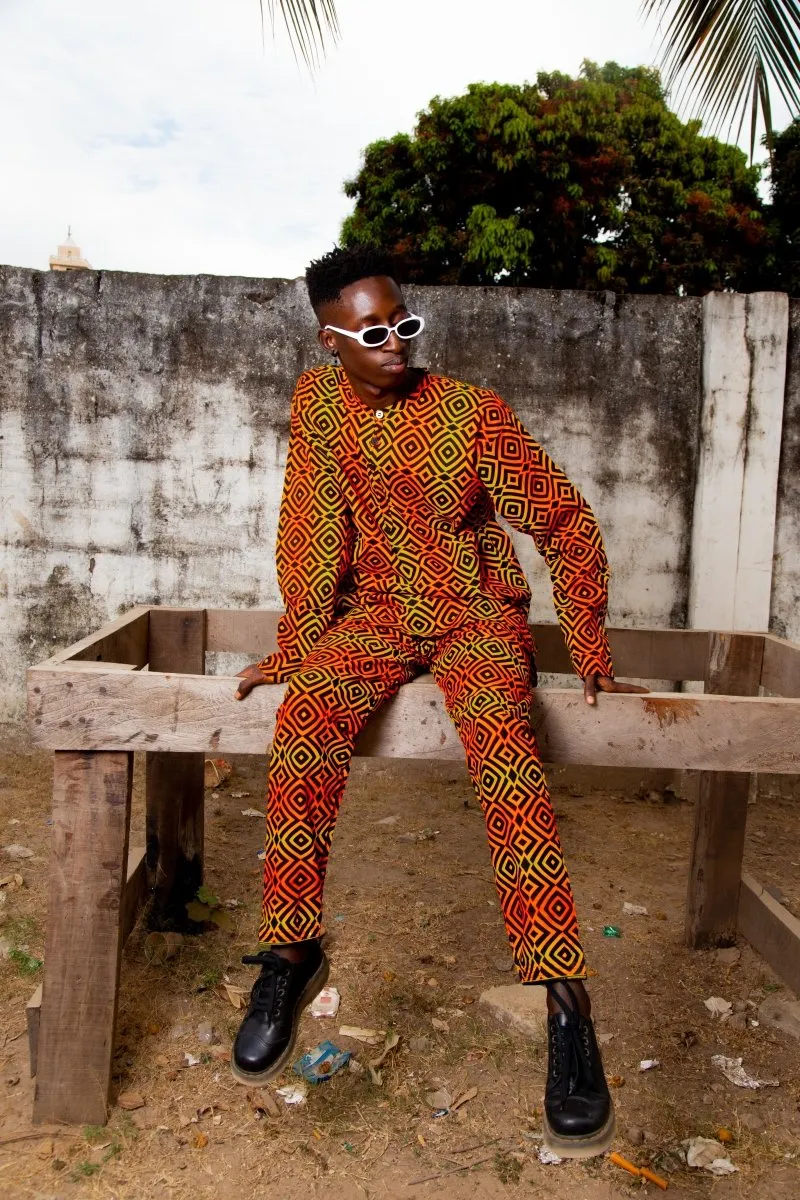 African Pants In Electric Orange