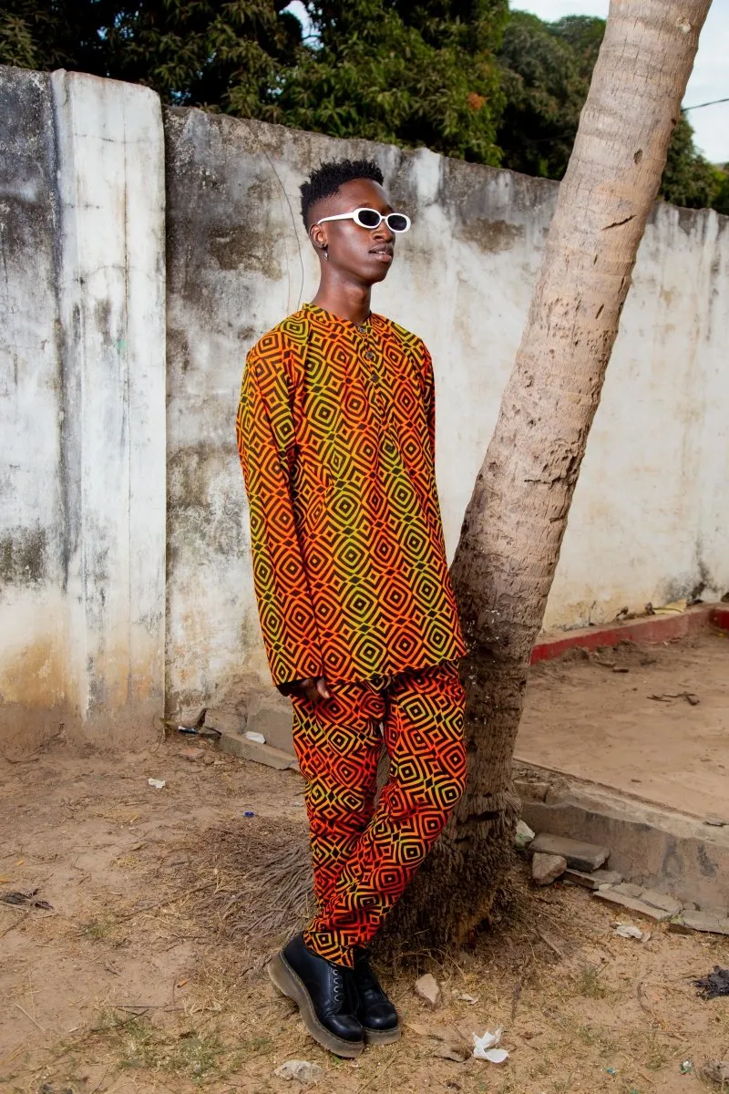 African Pants In Electric Orange