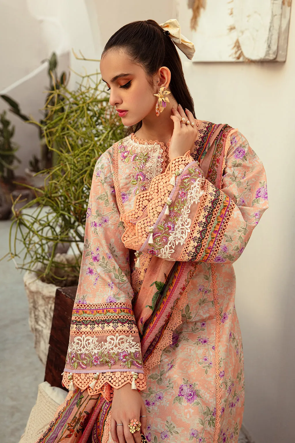 Alif Affordable Lawn by Abbas Jamil Rajpoot  – Coral Blush