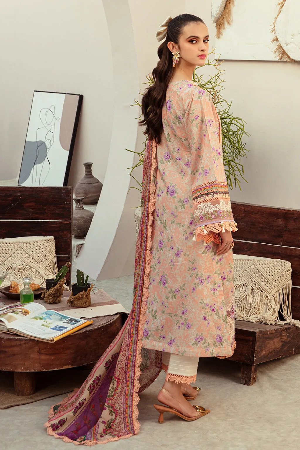 Alif Affordable Lawn by Abbas Jamil Rajpoot  – Coral Blush