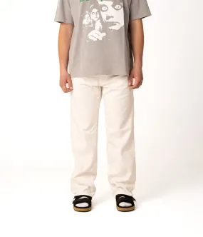 AMISH JAMES RAW EDGE BULL DENIM ECRU