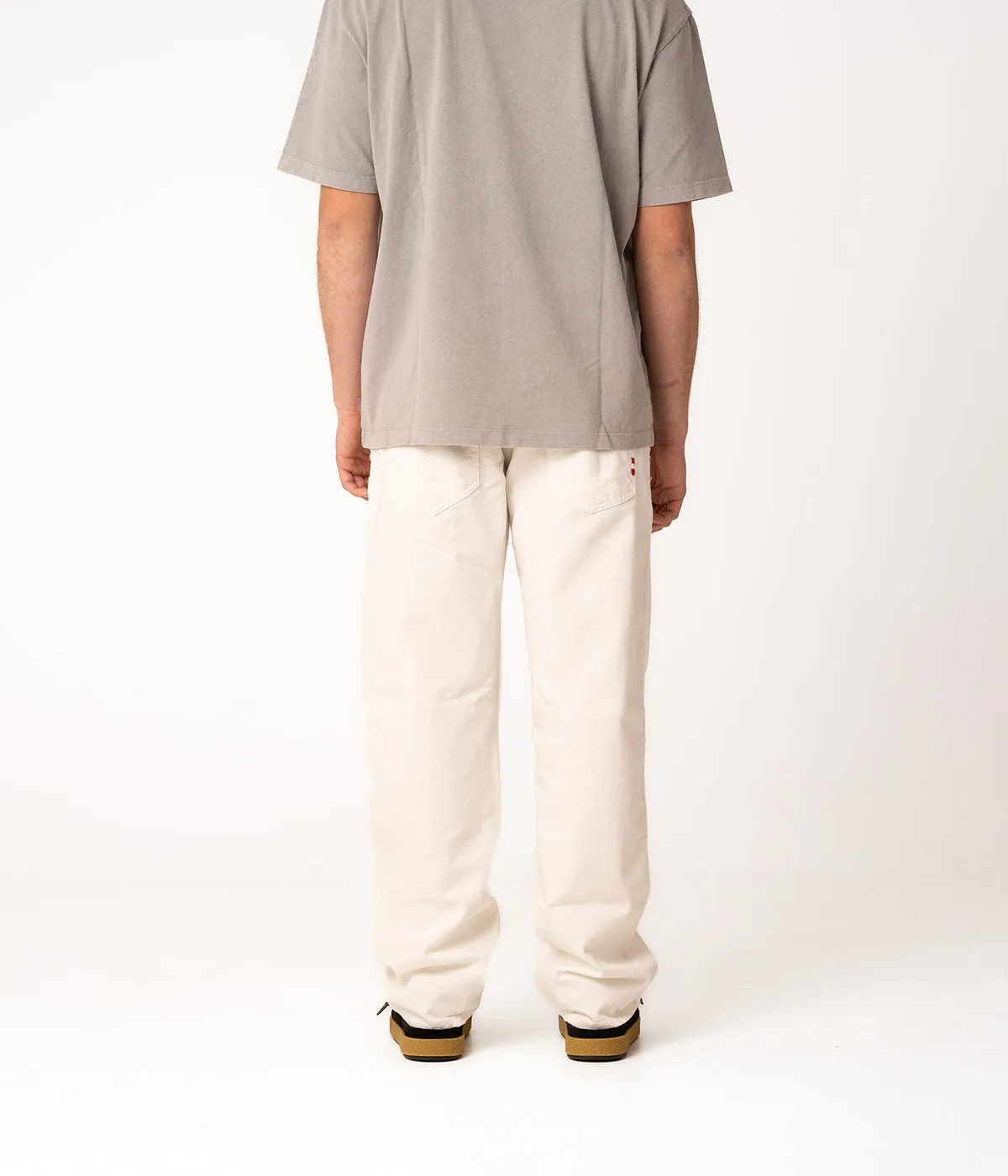 AMISH JAMES RAW EDGE BULL DENIM ECRU