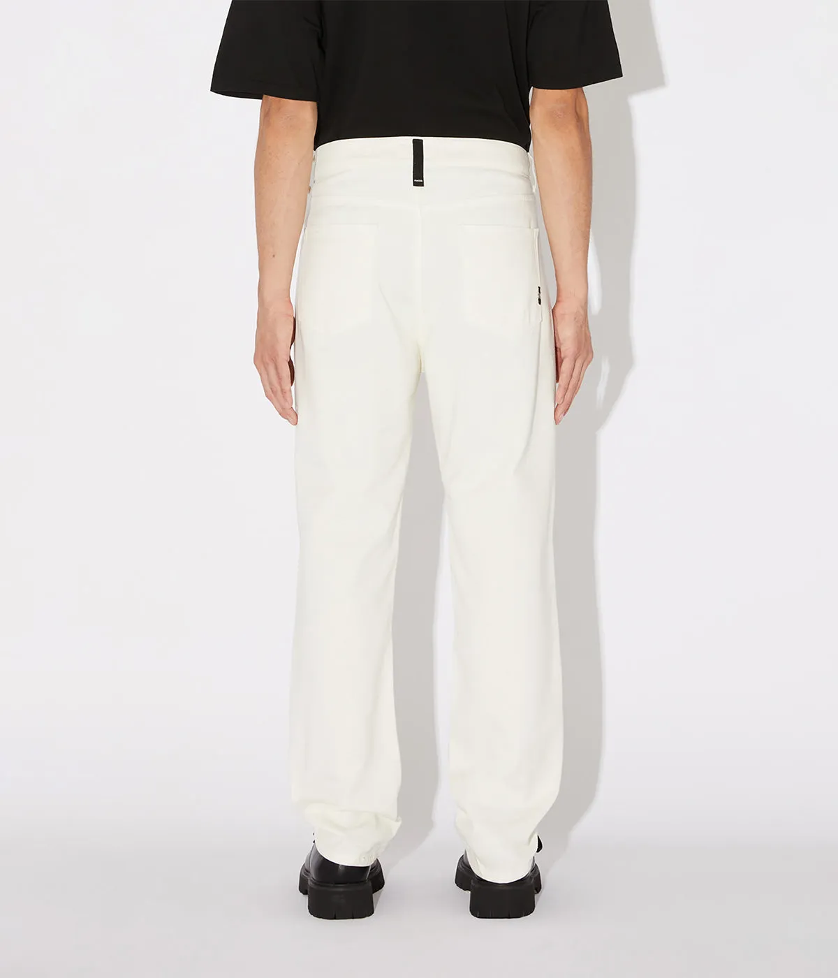AMISH JEREMIAH STRAIGHT DENIM OFF WHITE JEANS UOMO BIANCO
