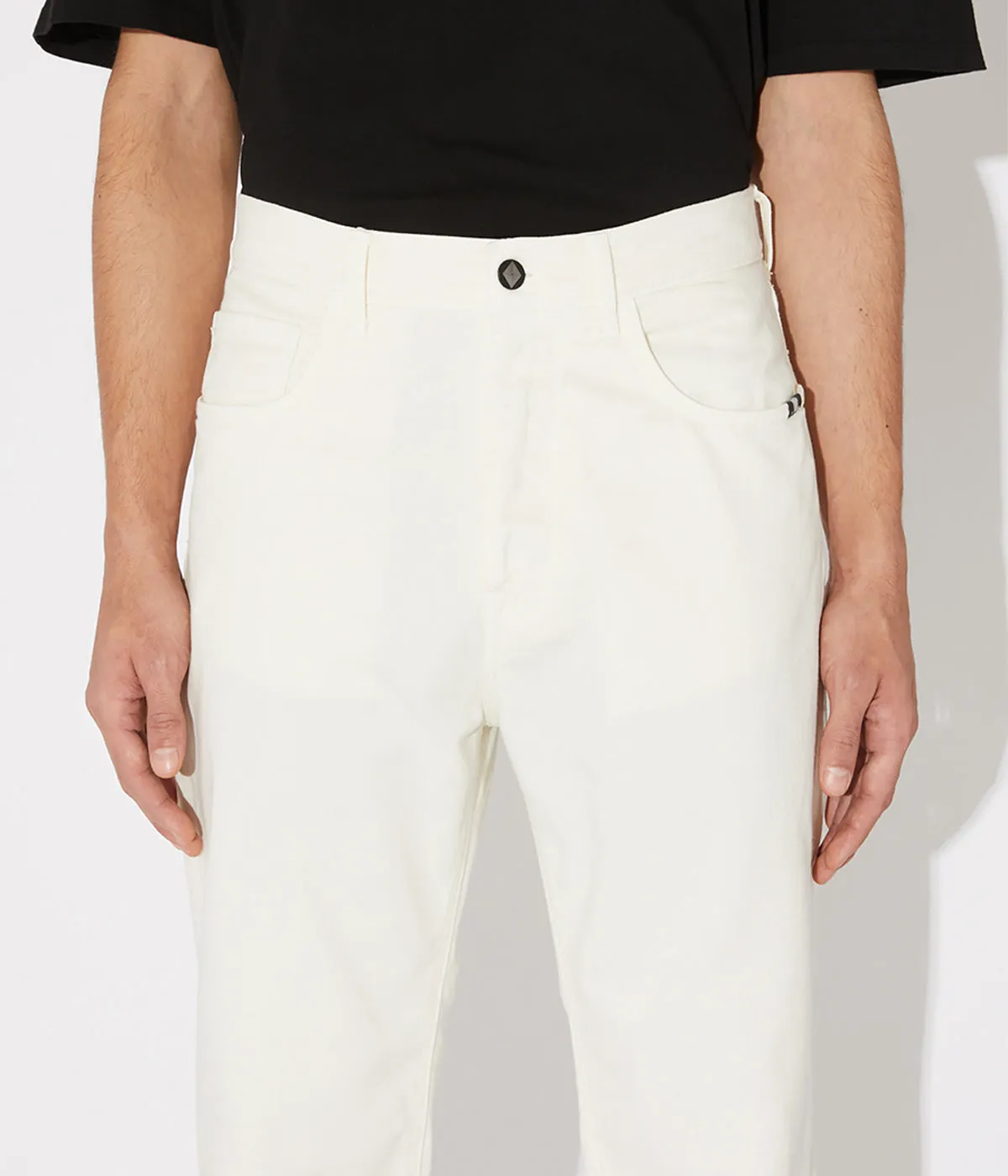 AMISH JEREMIAH STRAIGHT DENIM OFF WHITE JEANS UOMO BIANCO