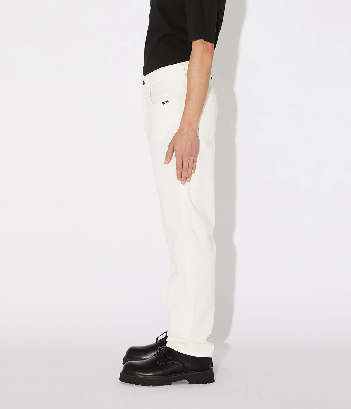 AMISH JEREMIAH STRAIGHT DENIM OFF WHITE JEANS UOMO BIANCO