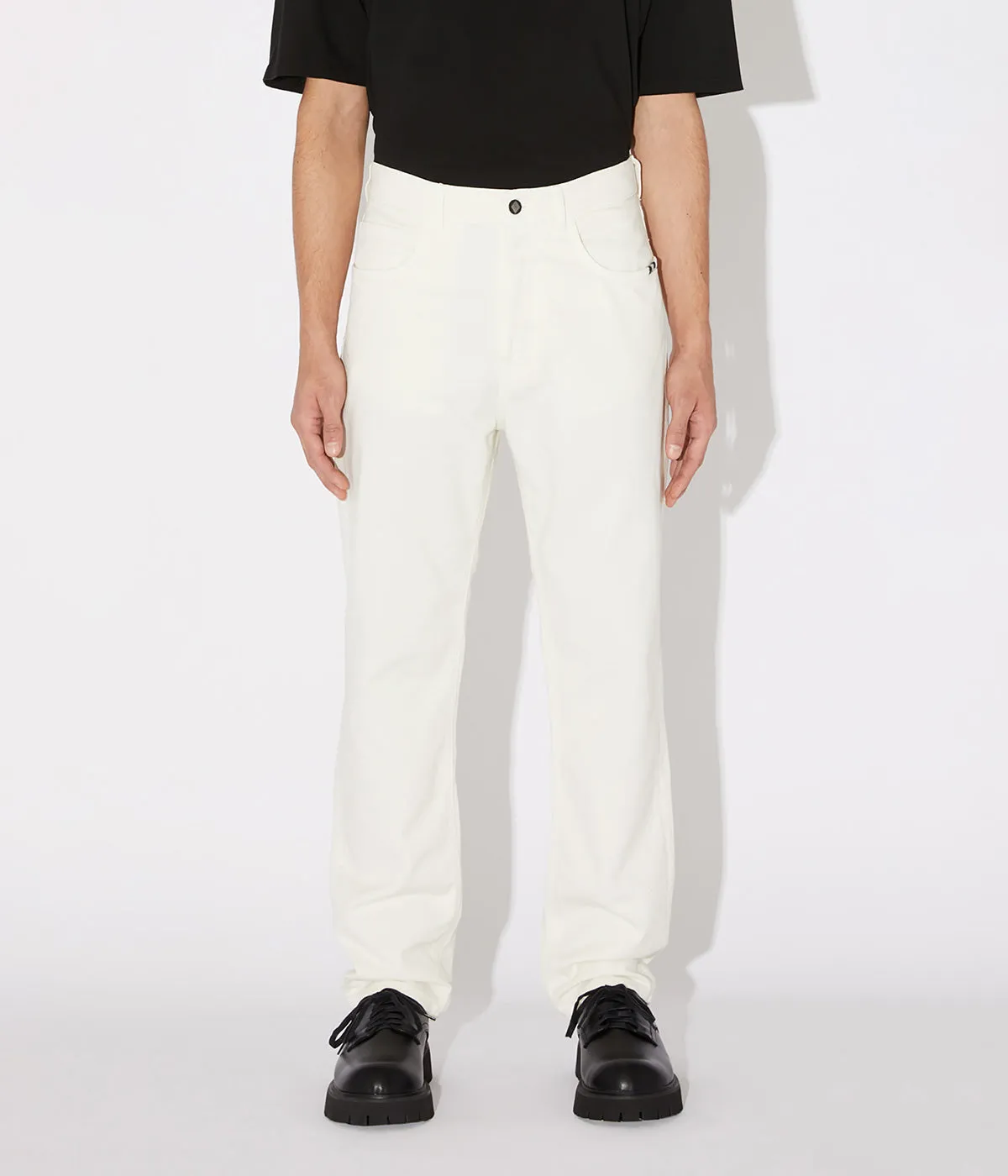 AMISH JEREMIAH STRAIGHT DENIM OFF WHITE JEANS UOMO BIANCO