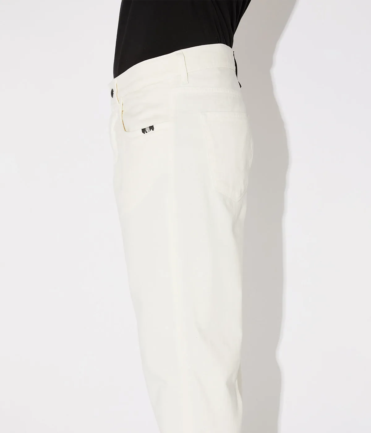 AMISH JEREMIAH STRAIGHT DENIM OFF WHITE JEANS UOMO BIANCO