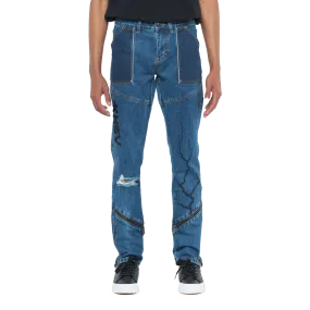 ASHLUXE Lightning Denim Pant Blue
