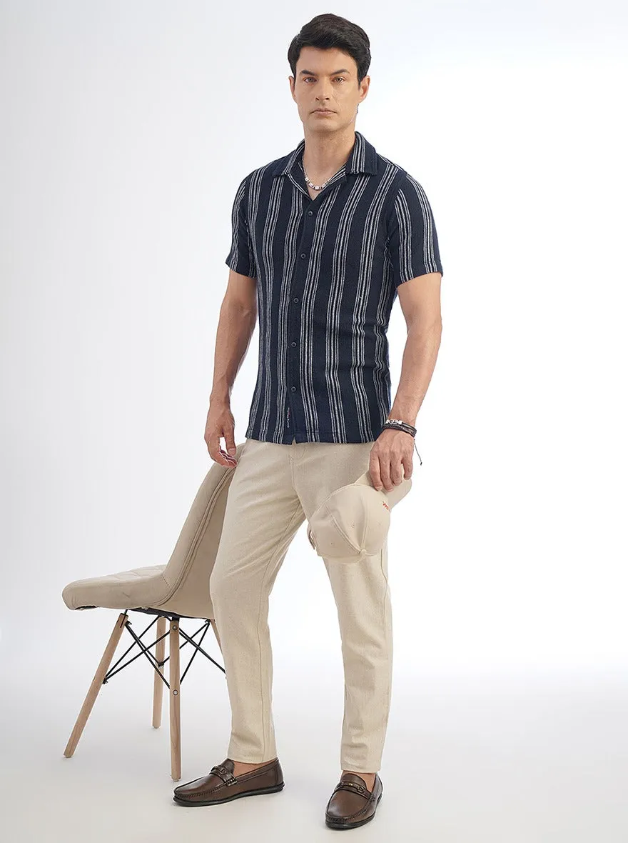 Beige Solid Slim Fit Track Pant | JadeBlue