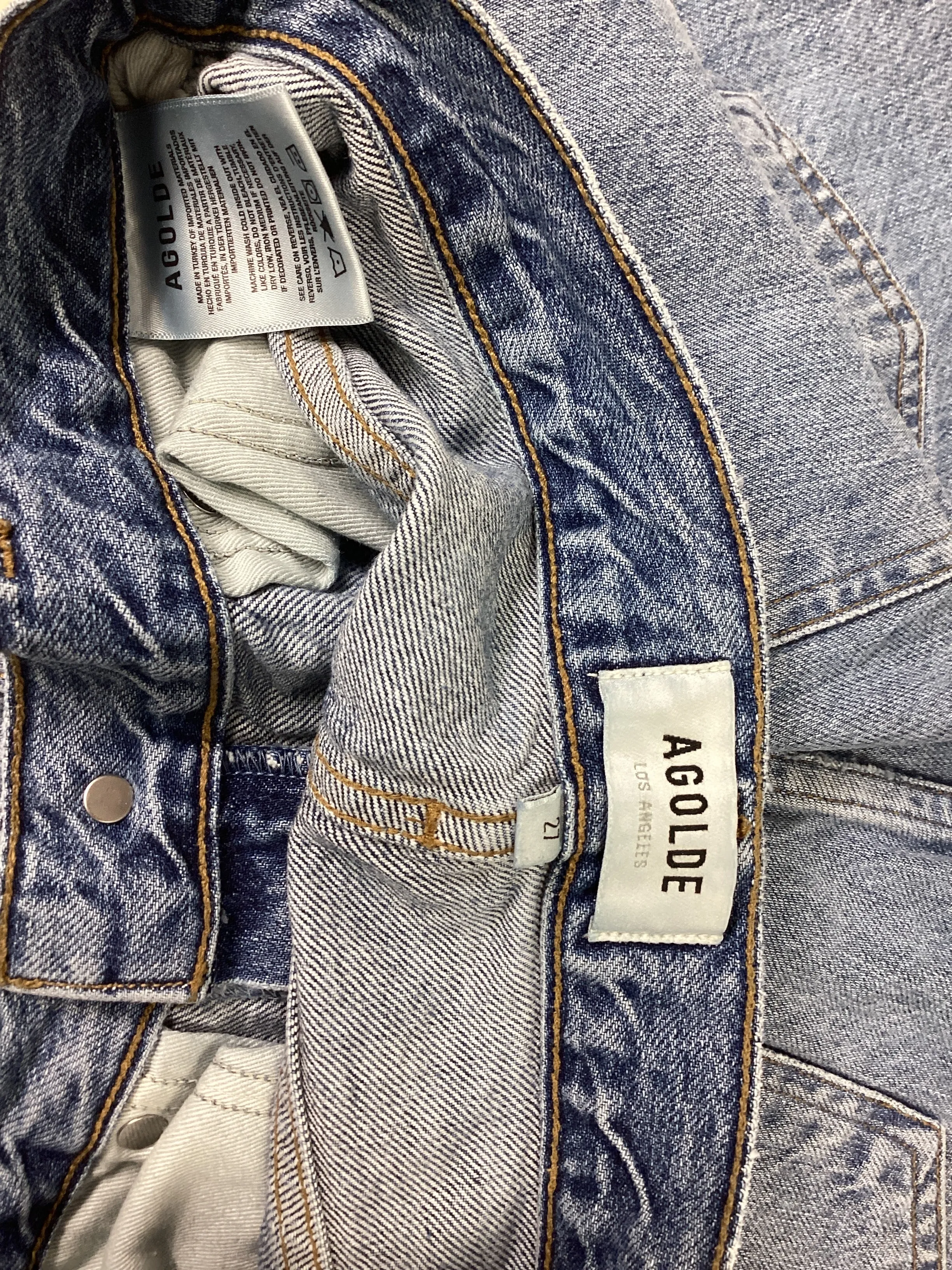 Blue Denim Jeans Straight Agolde, Size 4