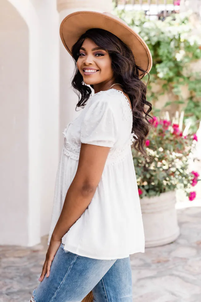 Boardwalk Beauty Lace Ivory Blouse FINAL SALE