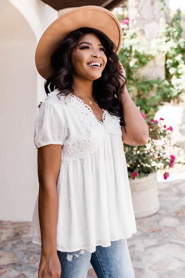 Boardwalk Beauty Lace Ivory Blouse FINAL SALE