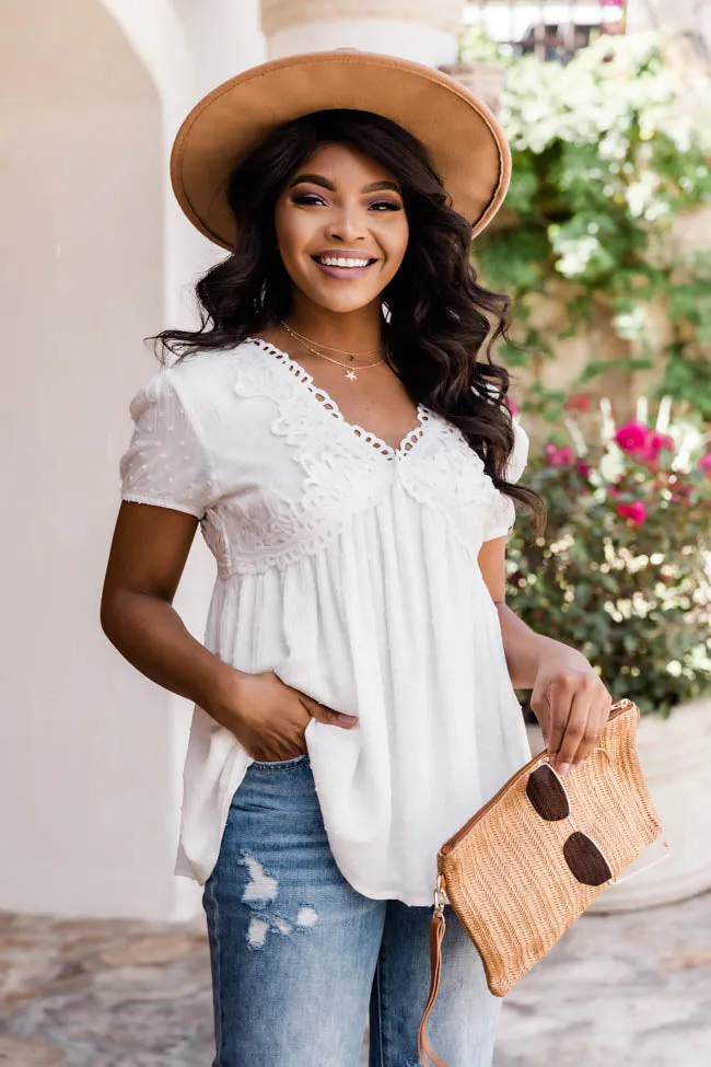 Boardwalk Beauty Lace Ivory Blouse FINAL SALE