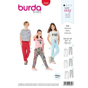 Burda Style Pattern 9300 Children's Jogging Pants - Elastic Waist - Sweatpants