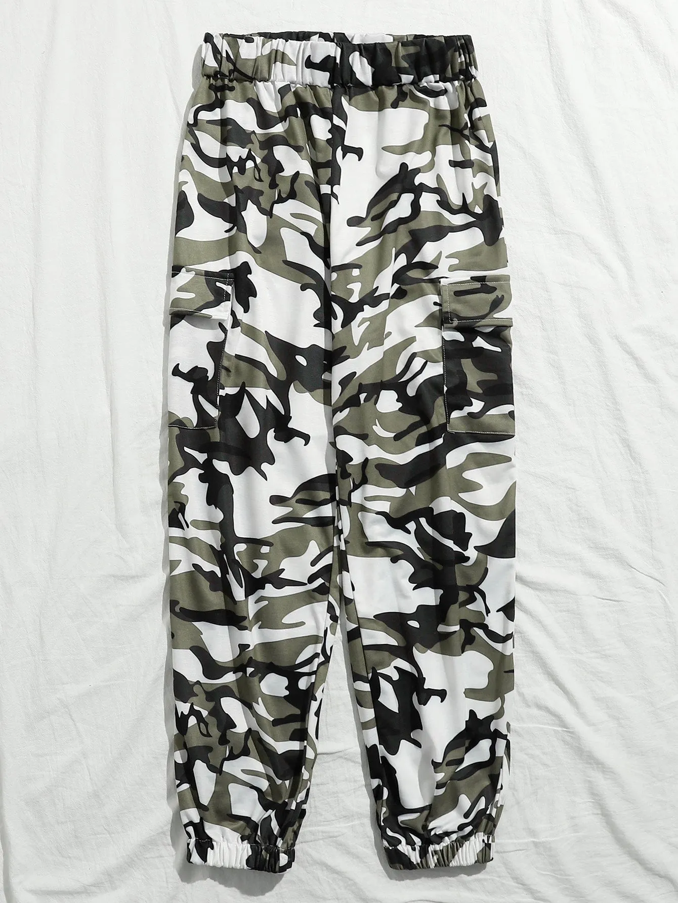 Camo Pocket Long Plus Size Sweatpants