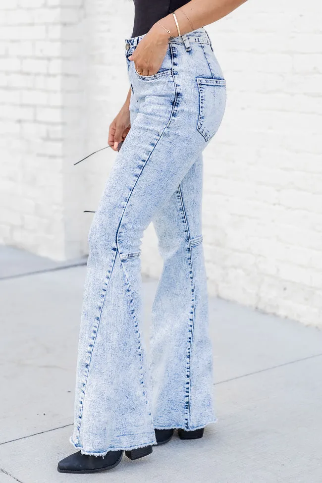 Caroline Acid Wash High Waisted Flare Jeans