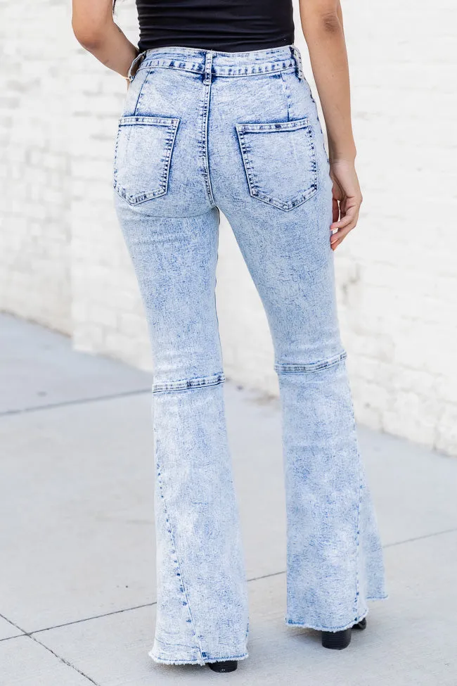 Caroline Acid Wash High Waisted Flare Jeans
