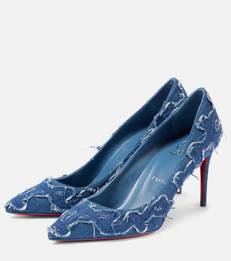 Christian Louboutin Kate 85 denim pumps