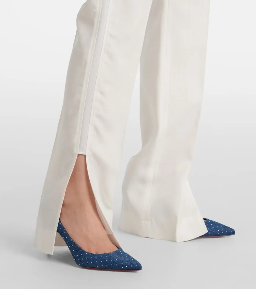 Christian Louboutin Kate 85 embellished denim pumps