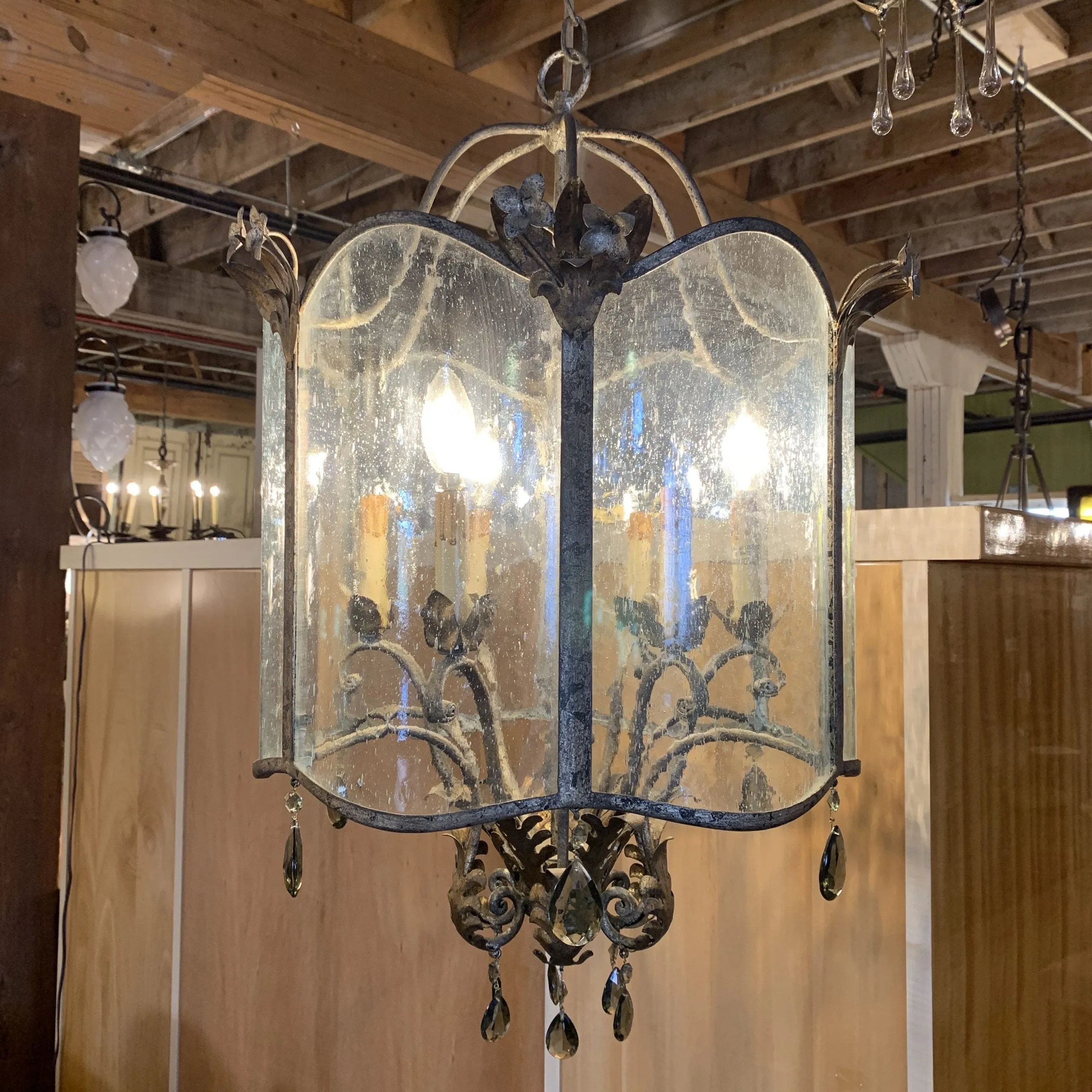 Curry & Company Winterthur Collection, Zara Grande Lantern Chandelier, Silver