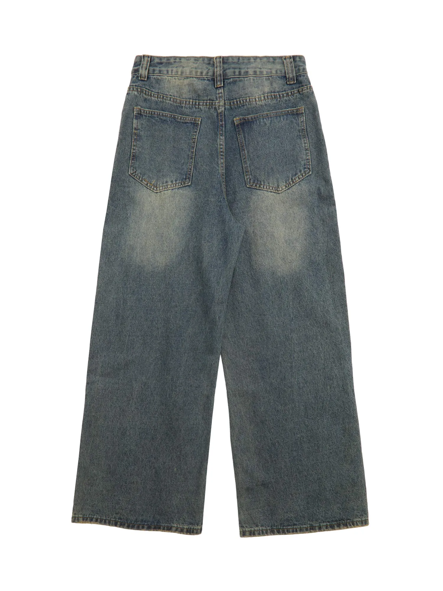 Deconstructed Design Wash Jeans