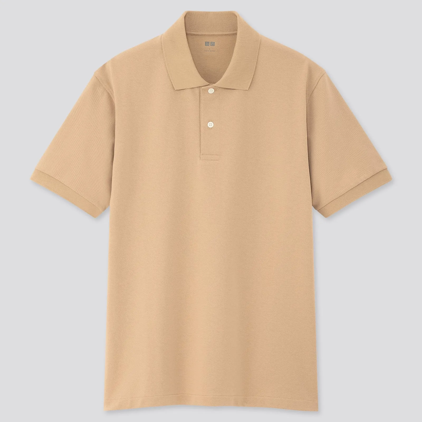 DRY PIQUE SHORT SLEEVE POLO SHIRT UNIQLO (Beige Large)