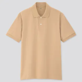 DRY PIQUE SHORT SLEEVE POLO SHIRT UNIQLO (Beige Large)