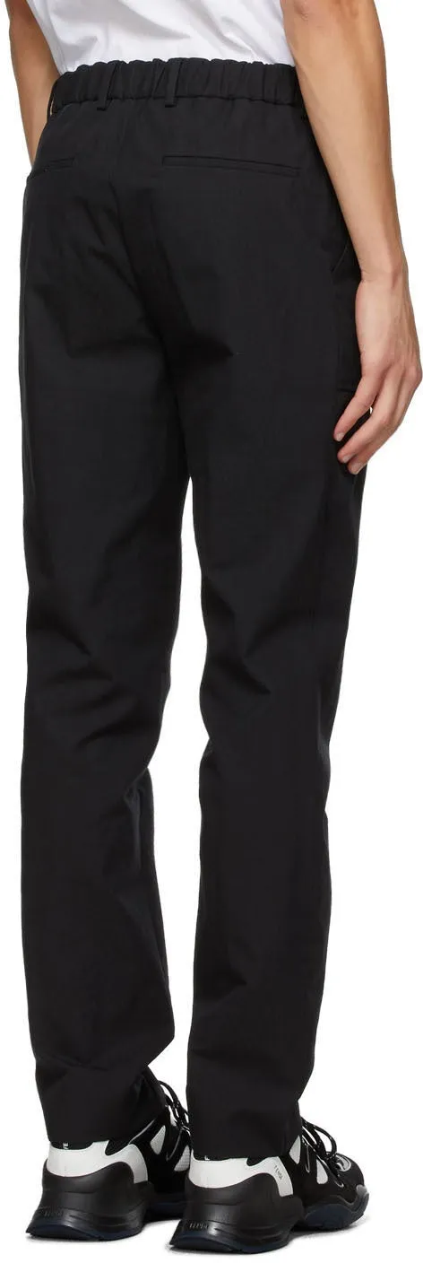 Fendi Black Cotton Belted Trousers