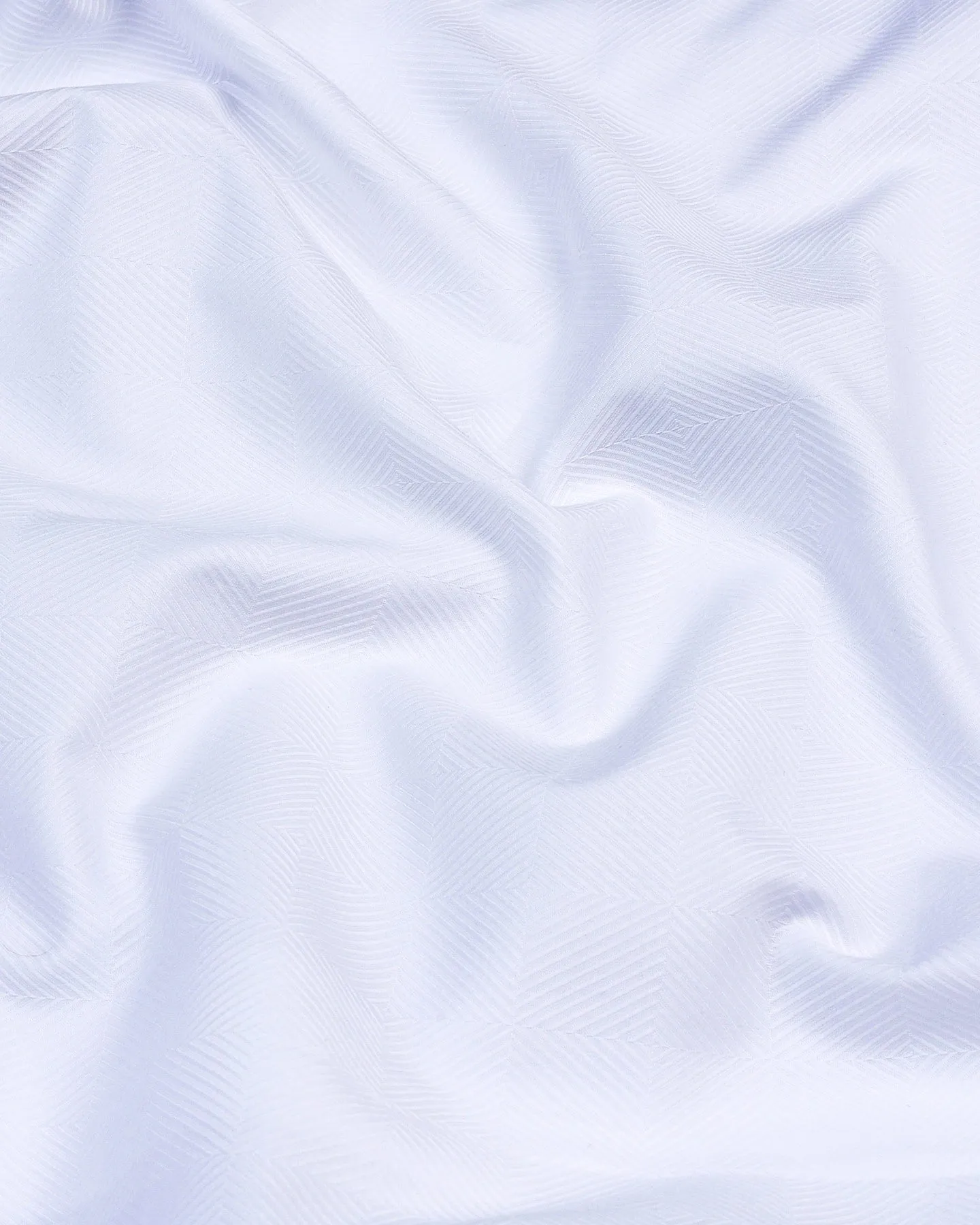 Frosted White Jacquard Check Premium Giza Cotton Shirt