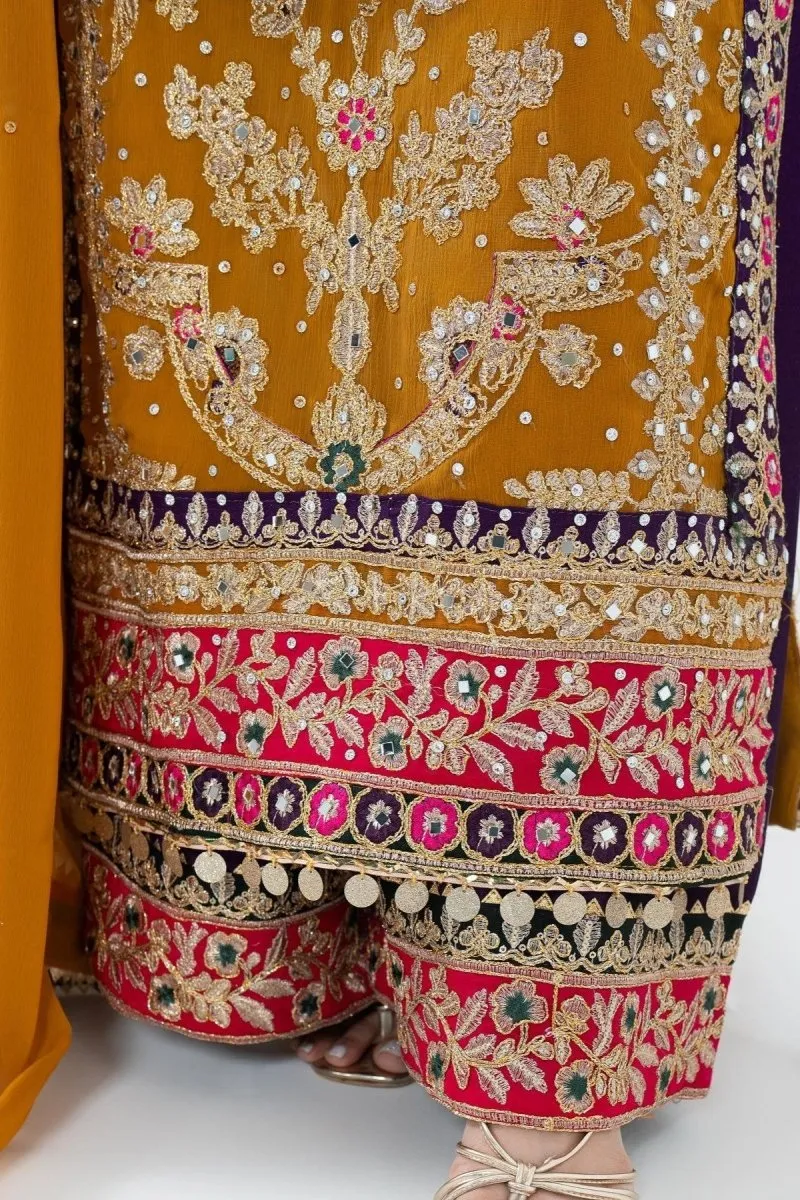 Haseens Meena Pakistani Wedding Wear Chiffon Suit HAS09