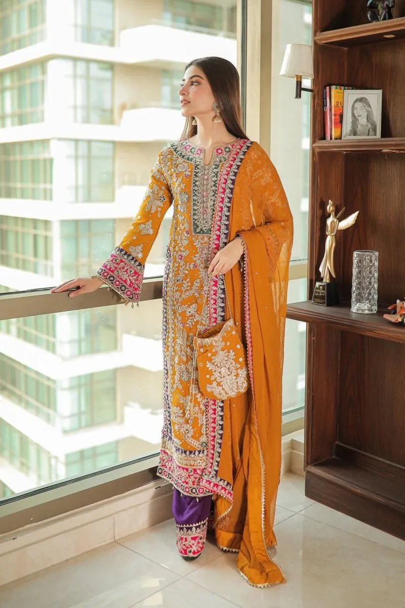 Haseens Meena Pakistani Wedding Wear Chiffon Suit HAS09