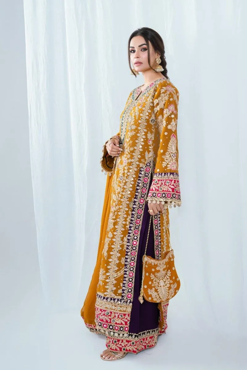 Haseens Meena Pakistani Wedding Wear Chiffon Suit HAS09
