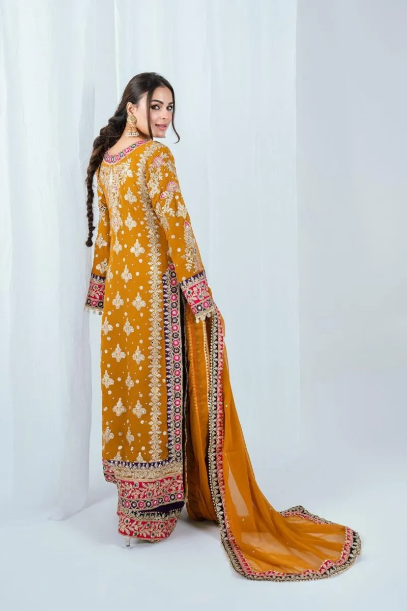 Haseens Meena Pakistani Wedding Wear Chiffon Suit HAS09
