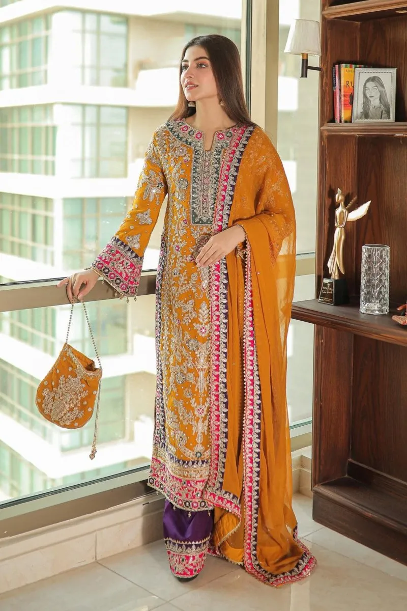 Haseens Meena Pakistani Wedding Wear Chiffon Suit HAS09