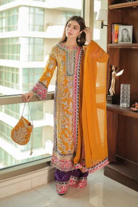 Haseens Meena Pakistani Wedding Wear Chiffon Suit HAS09