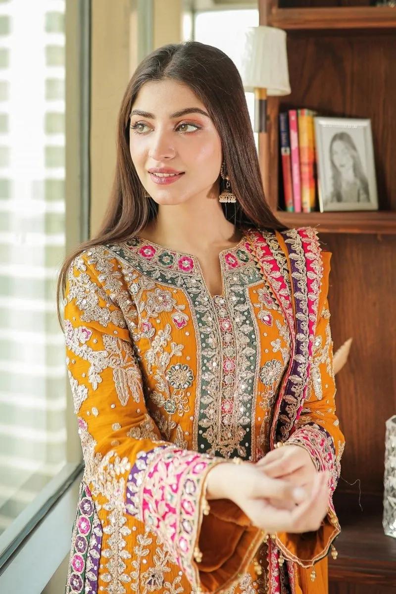 Haseens Meena Pakistani Wedding Wear Chiffon Suit HAS09