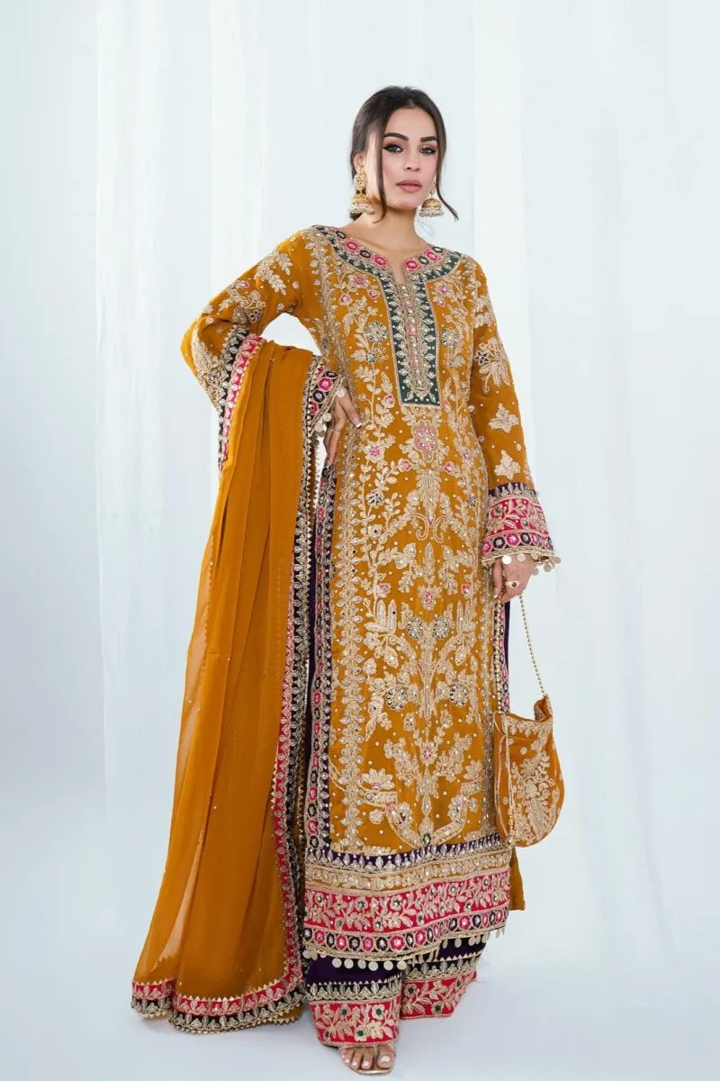 Haseens Meena Pakistani Wedding Wear Chiffon Suit HAS09