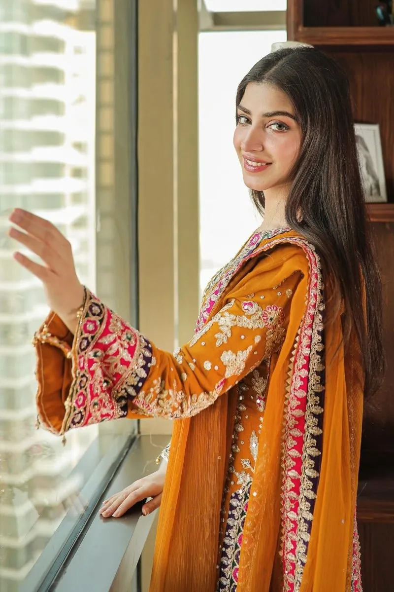 Haseens Meena Pakistani Wedding Wear Chiffon Suit HAS09