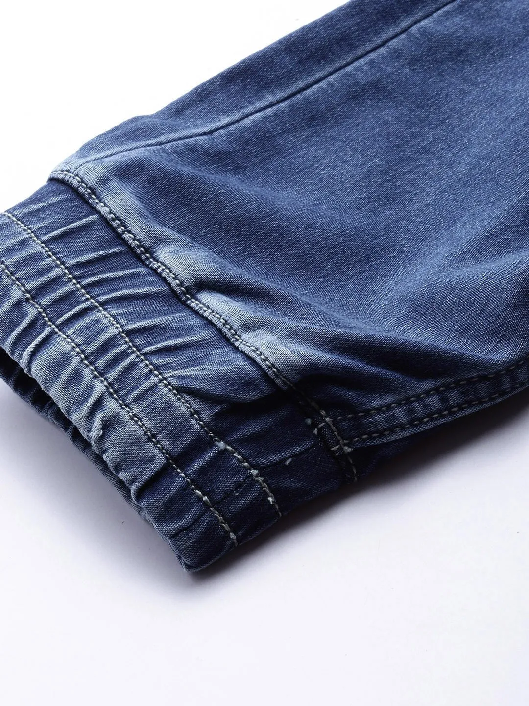 Men Blue Jogger Mid-Rise Clean Look Stretchable Jeans