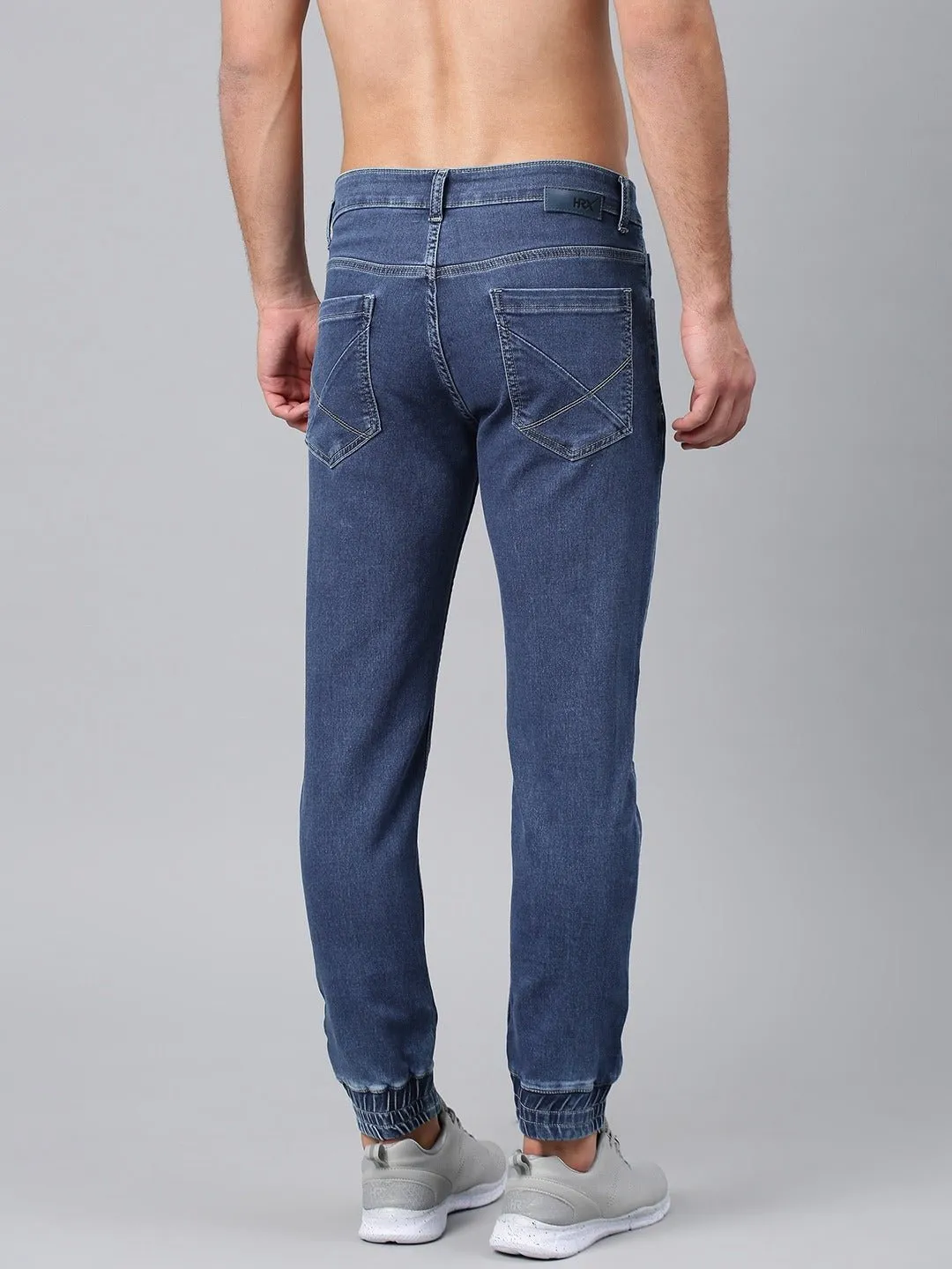 Men Blue Jogger Mid-Rise Clean Look Stretchable Jeans